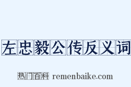 左忠毅公传反义词是什么意思的图片